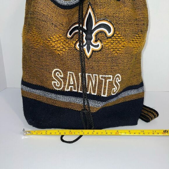 New Orleans Saints Multi-Color Woven Drawstring Backpack Tote Sack Football - Picture 3 of 9